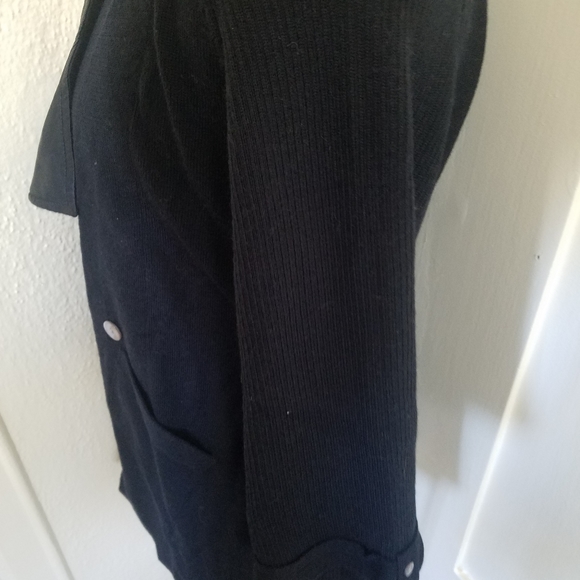 NEW Stewart Brown Black Wool Knit Cardigan Sweater Women's Size Small - Picture 5 of 8